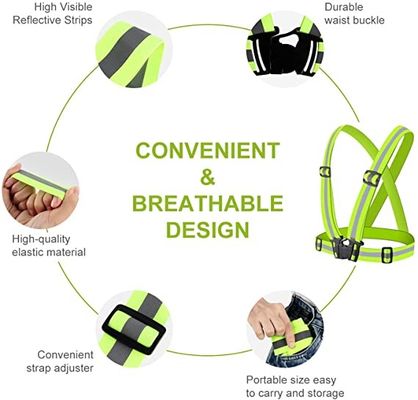 O costume da bicicleta bordou correias que reflexivas a veste amarela fluorescente do estiramento cerca para o ciclista