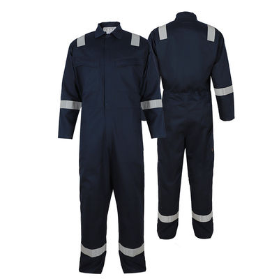 Soldador uniforme Fire Resistant Apparel olá! segurança de pouco peso dos azuis marinhos de Vis Fire Retardant Coveralls Cotton da anti