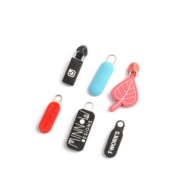 O silicone feito sob encomenda do ouro vermelho etiqueta imprimir o projeto de borracha macio do zíper DIY da modelagem dos desenhos animados