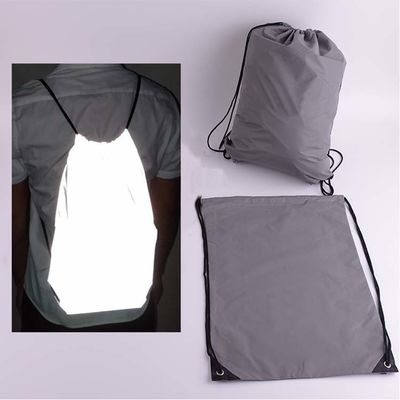 Olá! Vis Reflective Backpack Cycling Light holográfico reciclou o cordão liso da compra do esporte do algodão do poliéster