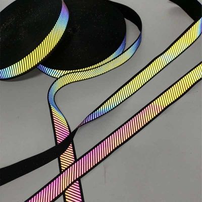 Da laranja reflexiva de nylon da roupa 5cm da fita da segurança do Webbing do arco-íris cinza de prata