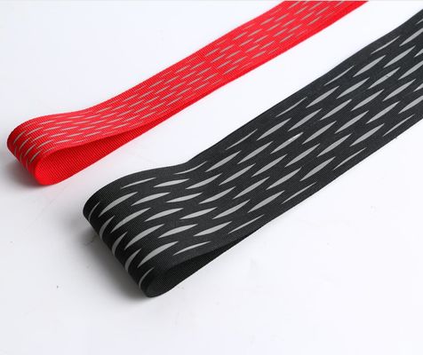 Da correia elástica do Webbing do jacquard nylon reflexivo tecido para a roupa do saco