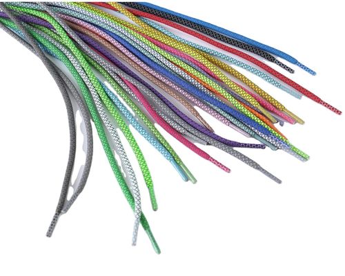 Como os Shoestrings reflexivos 1Pair 100 dos laços de tênis de corrida de  corda redonda do esporte da sapatilha de 120 140 160cm