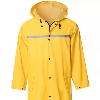 Revestimento reflexivo de pouco peso da chuva dos homens da polícia do Ansi com Hood Long Safety Emergency Raincoat
