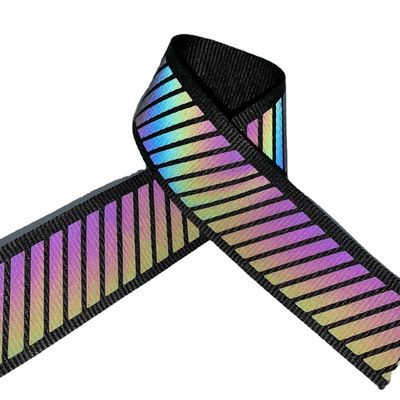 A cadeira reflexiva do Webbing do arco-íris colorido fez malha o rolo 50yards impermeável