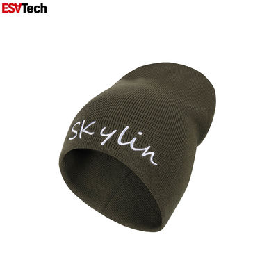 Aquecedor reflexivo feito malha da cabeça de Beanie Cap Running Jacquard Embroidery
