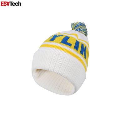 Olá! Vis Beanie Hat Embroidery Logo Solid alaranjado colore a malha morna do inverno