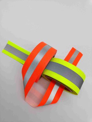 fita alta de OXford da cor fluorescente da visibilidade para o desgaste da segurança das roupas
