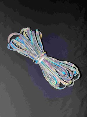 Fita reflexiva lavável de poliéster iridescente  20mm 10mm para roupas de alta luz