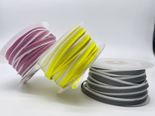 Costura personalizada em tecido refletor de tubulação tiras de guarnições faixa de cabeça para roupas saco de chapéu calças