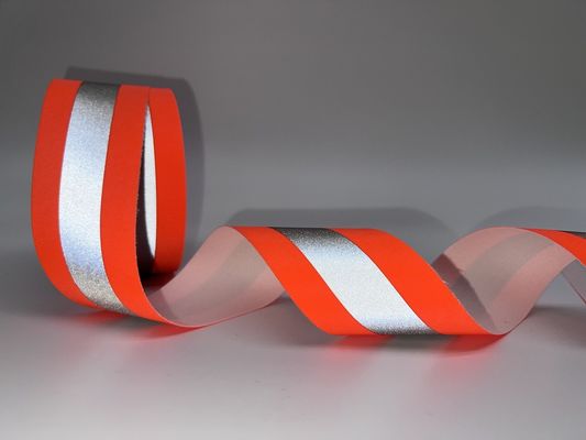 Faixa refletora resistente ao fogo de algodão largura 7,5 cm costura em laranja-prata-laranja