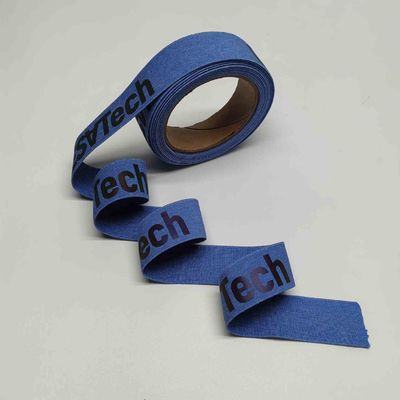Material de teia elástica refletora Tecido de algodão azul reciclado para correia de saco