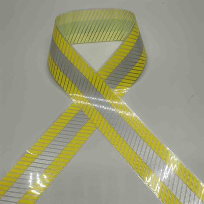 Rolos de tecido refletor Poliéster Visibilidade com adesivo ativado por calor